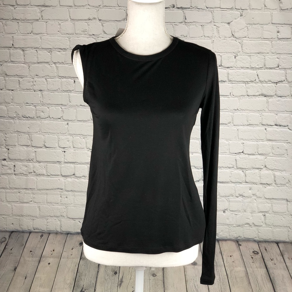 ZARA women’s black one shoulder blouse Small NWT